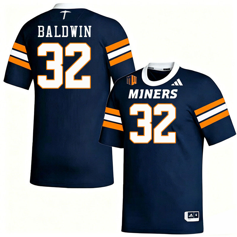 UTEP Miners #32 Elijah Baldwin College Football Jerseys,Uniforms-Navy